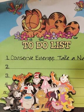 Mixed Cartoon Character Cats Accessory Pin - Pink, Orange, Yellow